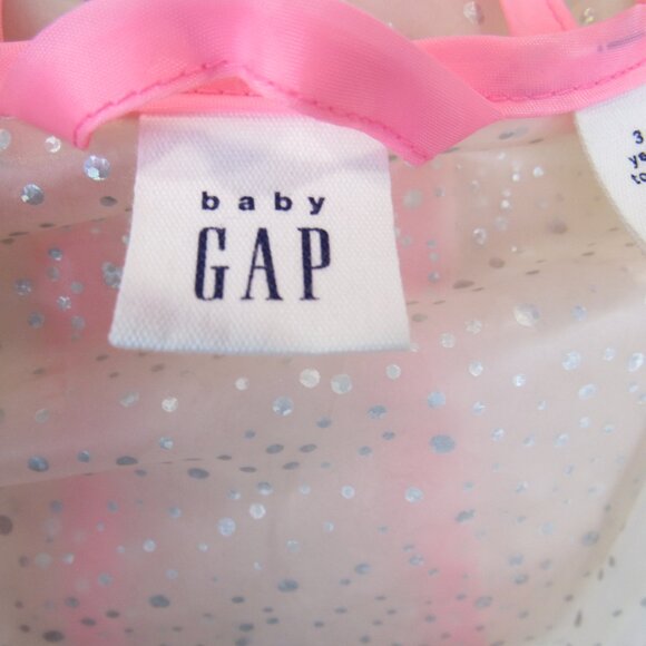 Gap Toddler Girl Size 3 Years Sparkle Rain Jacket Zipper Closure Hooded - Picture 5 of 14